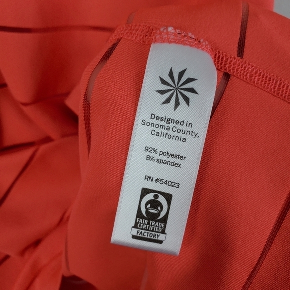 Athleta Orange Stripe Athletic Tank Top Small - Picture 3 of 5